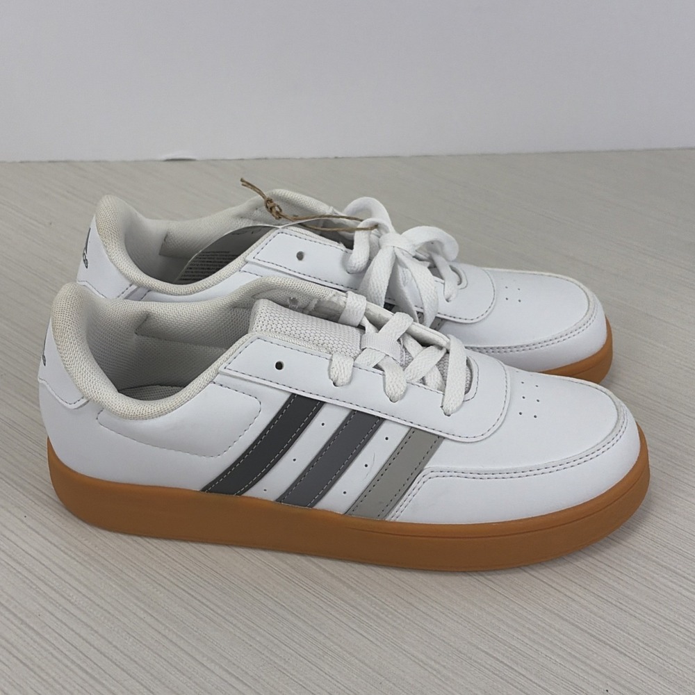 Adidas Breaknet 2.0 K Shoes Sneakers Kids Size 5.5 IH8878 White Gray NEW - Picture 6 of 8